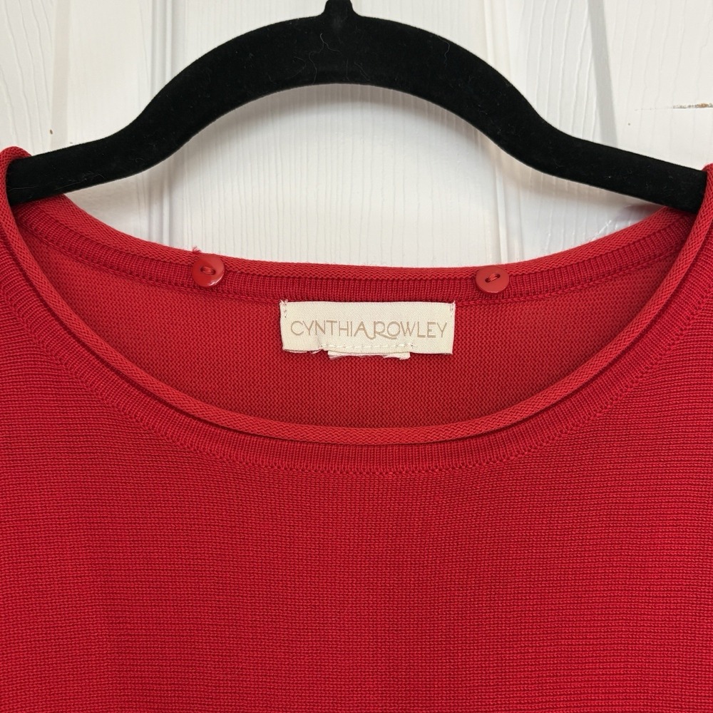 Cynthia Rowley Women M Knit Sweater & Scarf  Top Red Heart Valentine Love - Picture 5 of 8